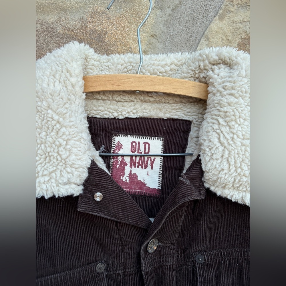 Vintage Old Navy Y2K Corduroy Sherpa Chore Farm Work Jacket Coat Gorpcore - Picture 3 of 9